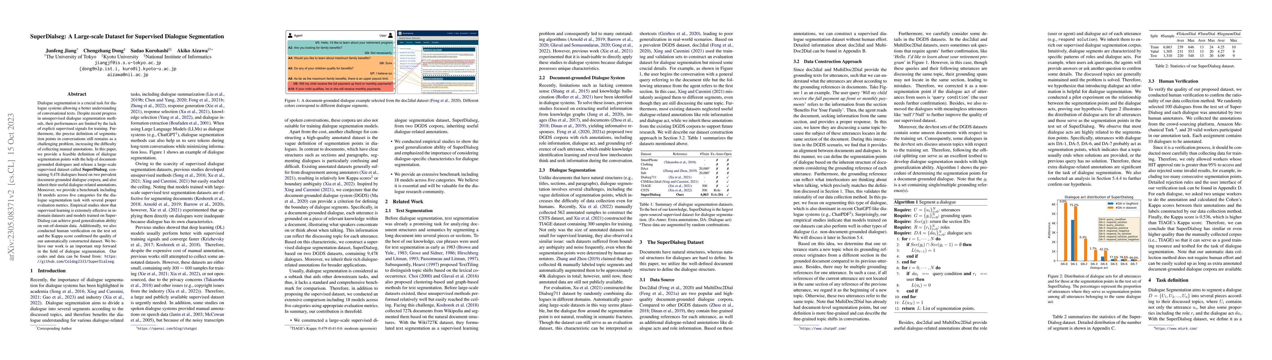 Thumbnail for SuperDialseg: A Large-scale Dataset for Supervised Dialogue Segmentation