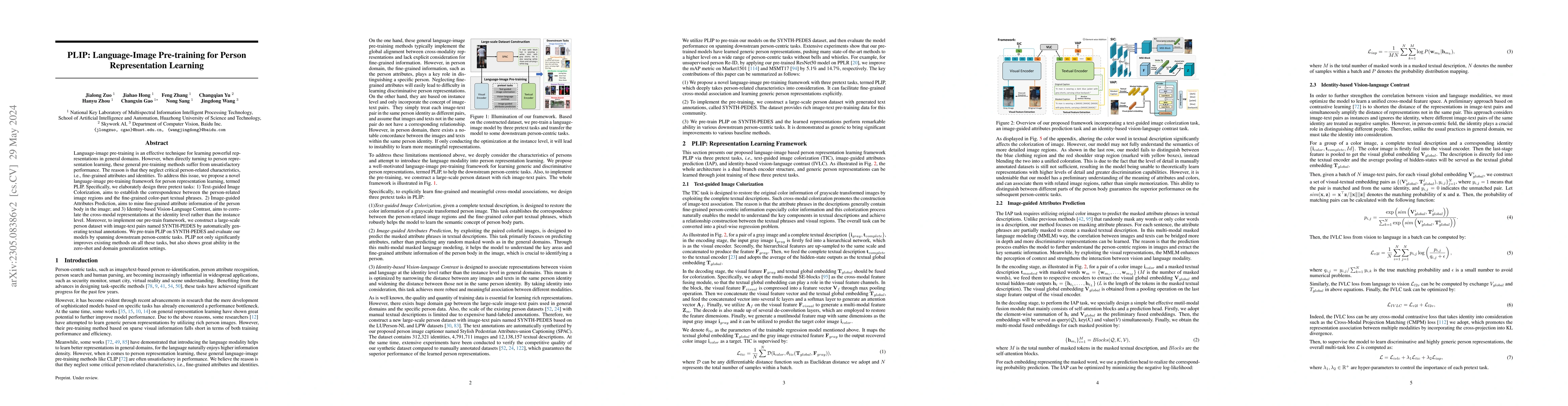 Thumbnail for PLIP: Language-Image Pre-training for Person Representation Learning