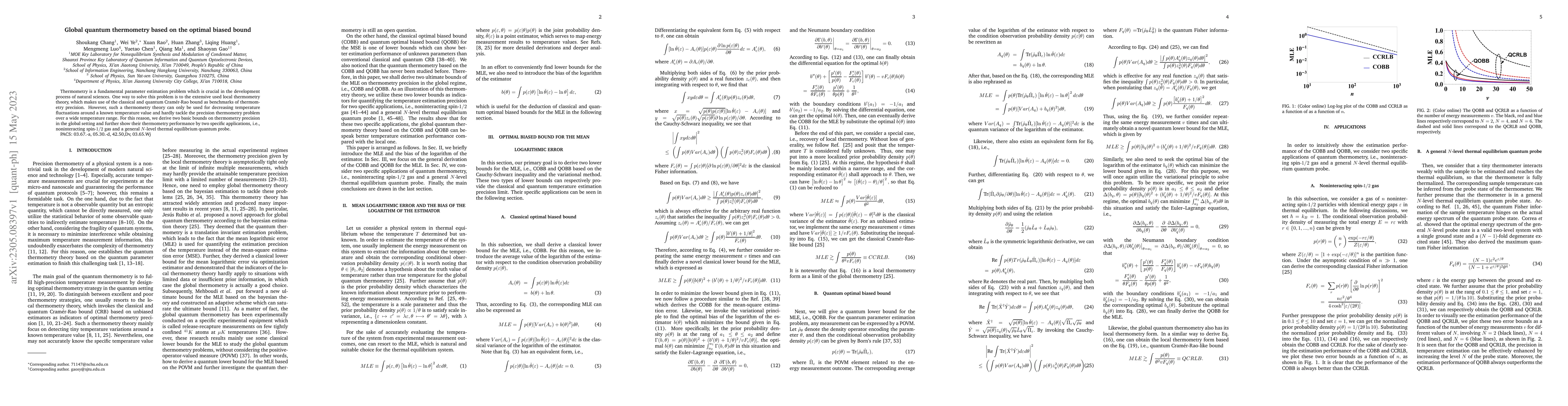 Thumbnail for Global quantum thermometry based on the optimal biased bound