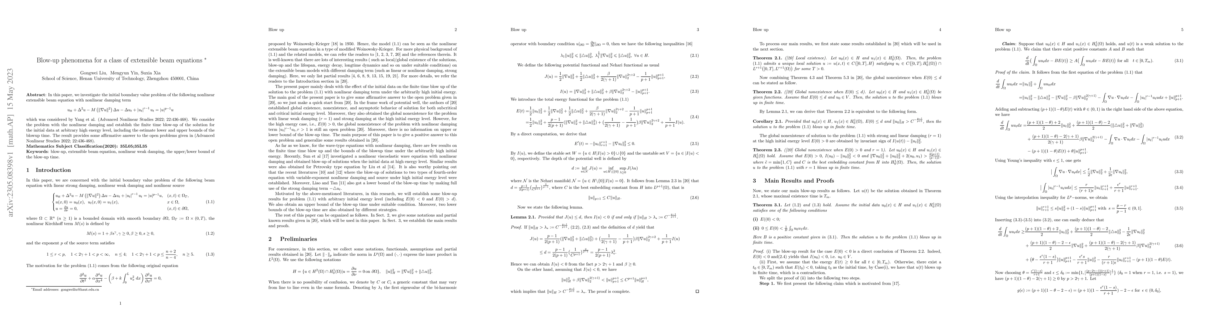 Thumbnail for Blow-up phenomena for a class of extensible beam equations