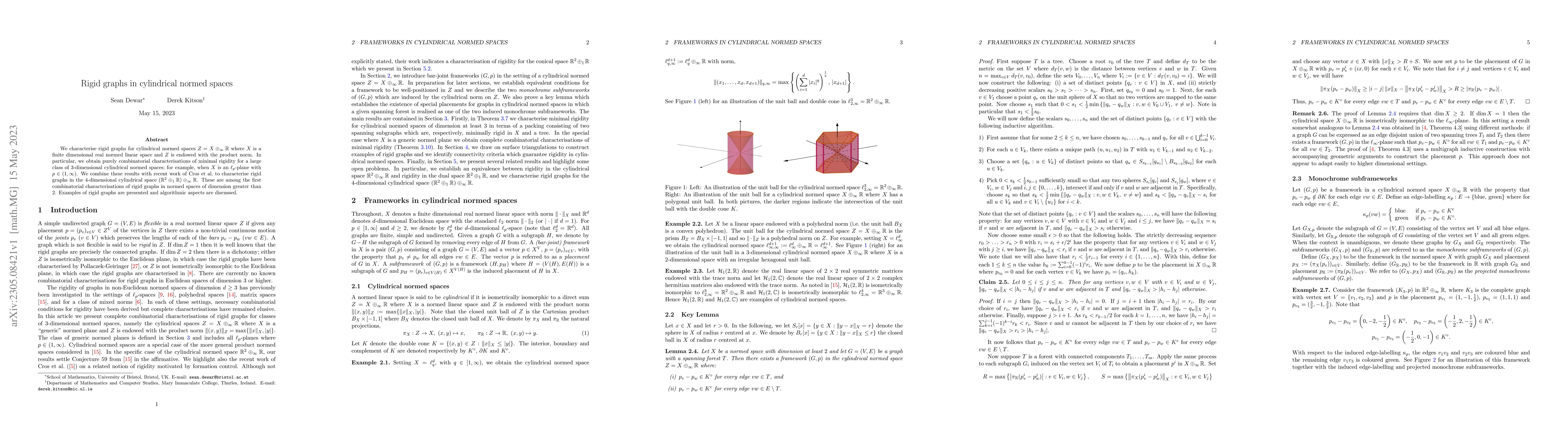 Thumbnail for Rigid graphs in cylindrical normed spaces