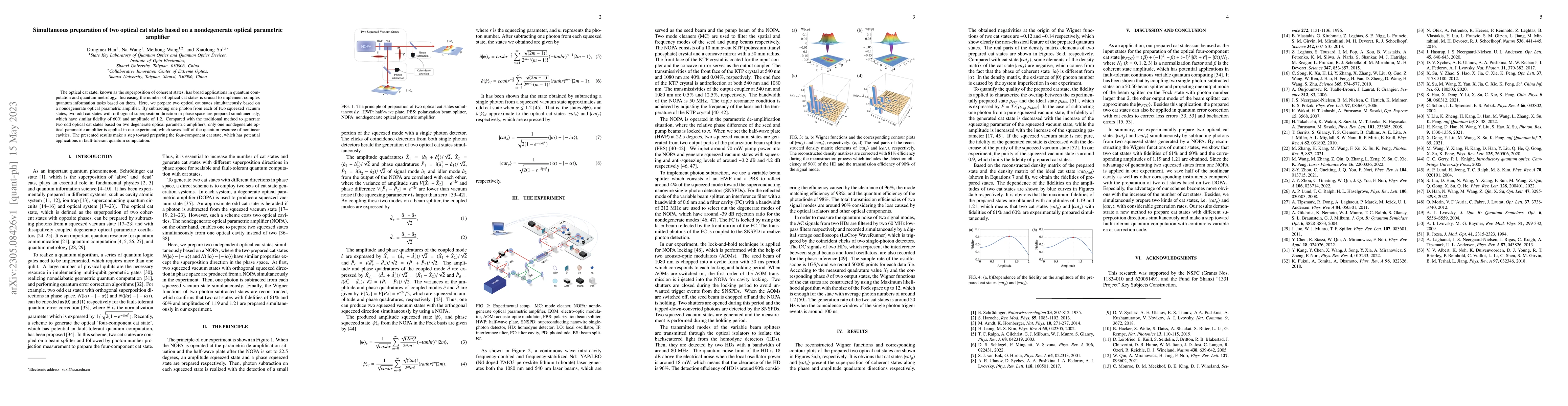 Thumbnail for Simultaneous preparation of two optical cat states based on a
  nondegenerate optical parametric amplifier