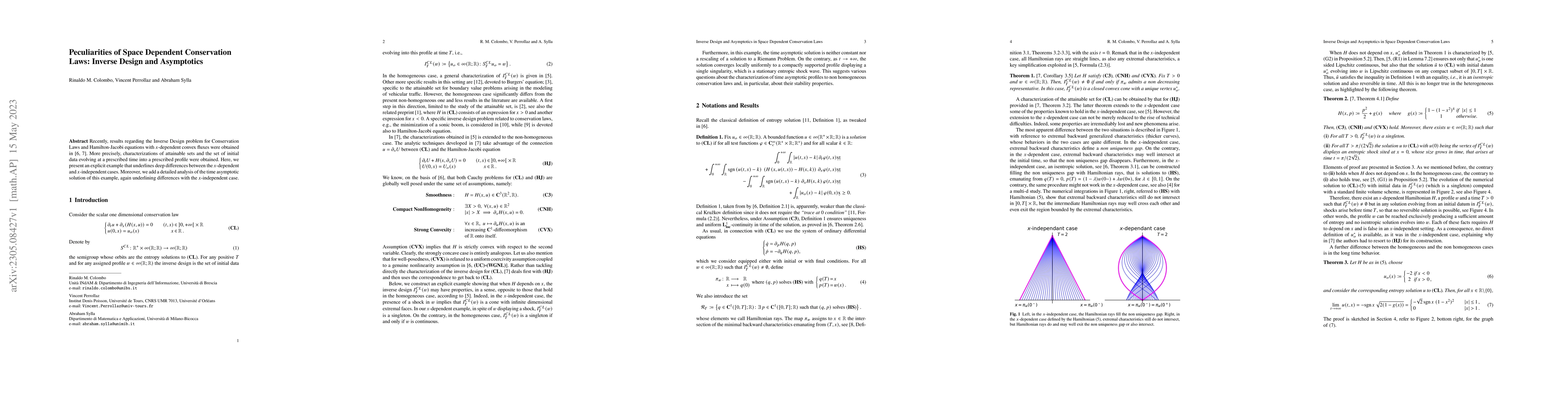 Thumbnail for Peculiarities of Space Dependent Conservation Laws: Inverse Design and
  Asymptotics