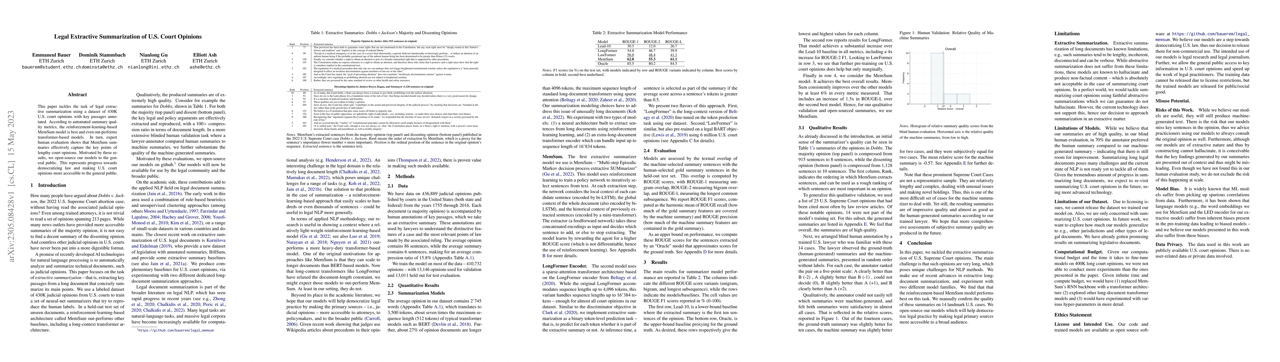 Thumbnail for Legal Extractive Summarization of U.S. Court Opinions