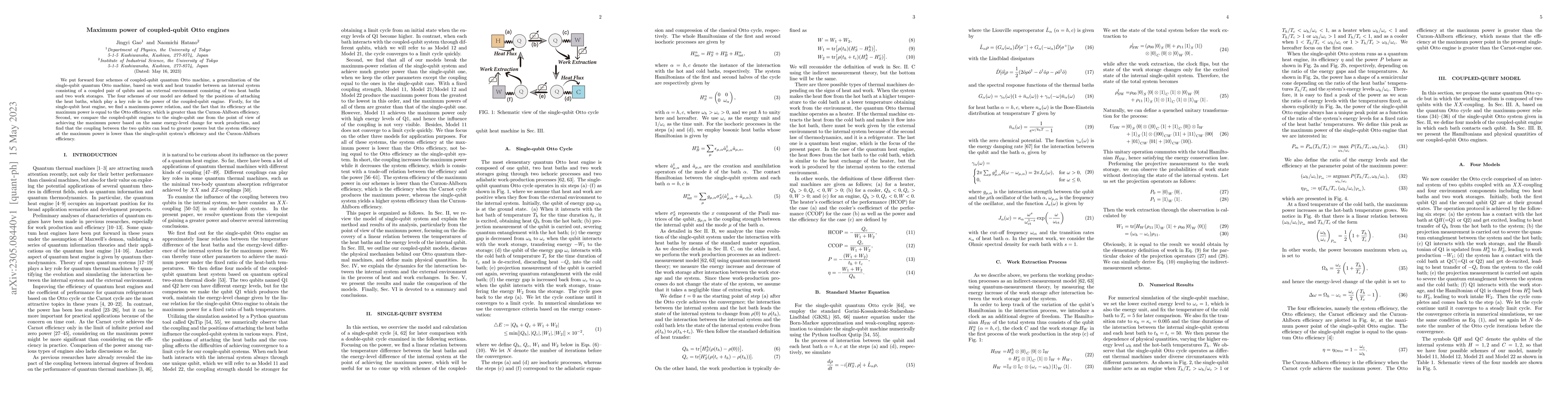 Thumbnail for Maximum Power of Coupled-Qubit Otto Engines