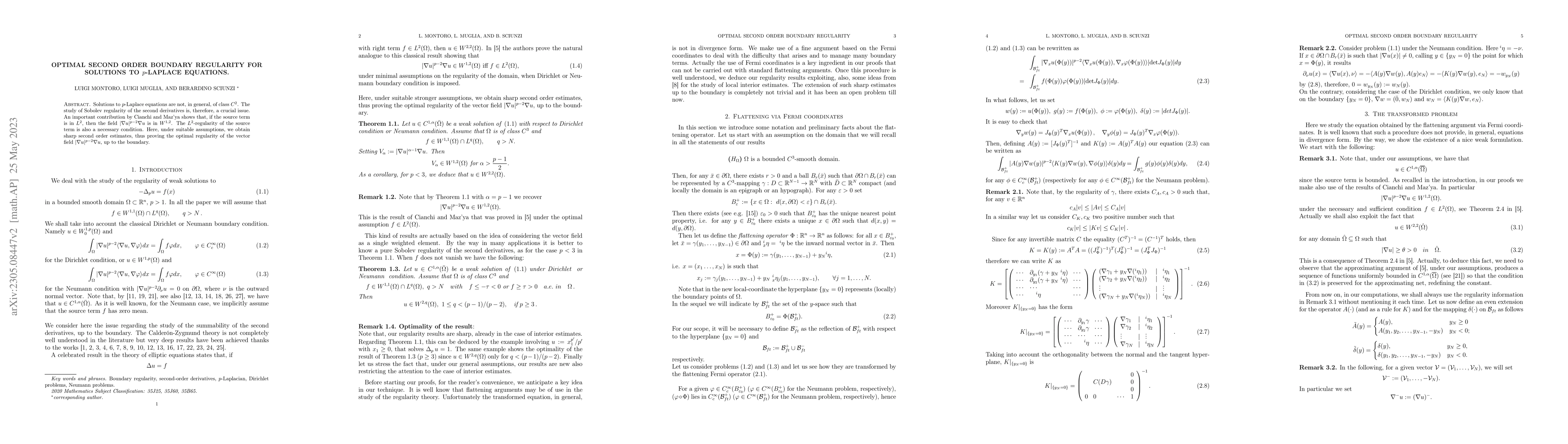 Thumbnail for Optimal second order boundary regularity for solutions to $p$-Laplace
  equations