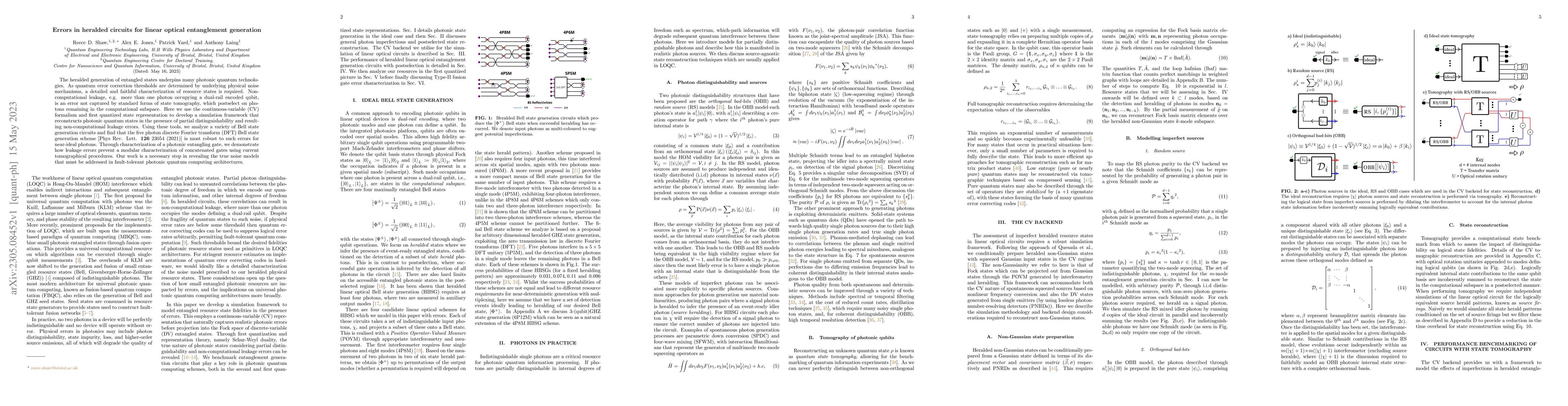 Thumbnail for Errors in heralded circuits for linear optical entanglement generation