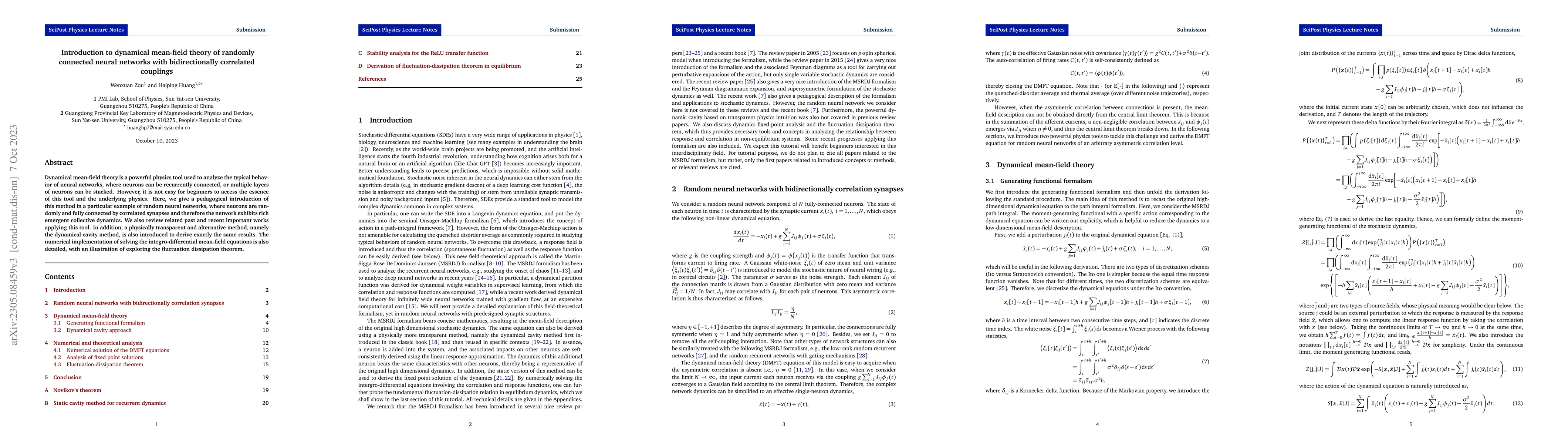 Thumbnail for Introduction to dynamical mean-field theory of randomly connected neural
  networks with bidirectionally correlated couplings