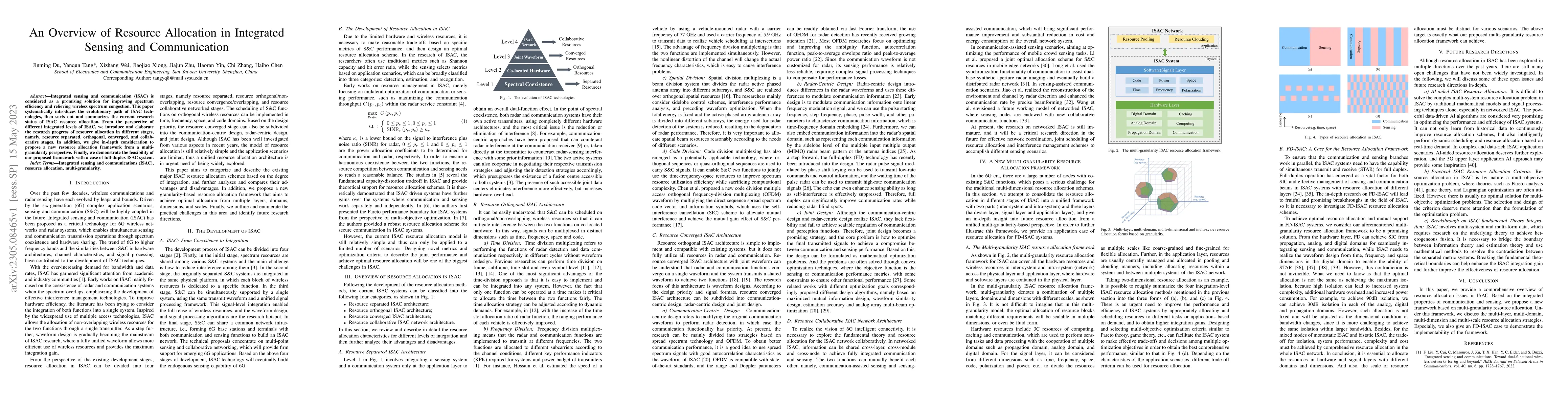 Thumbnail for An Overview of Resource Allocation in Integrated Sensing and
  Communication