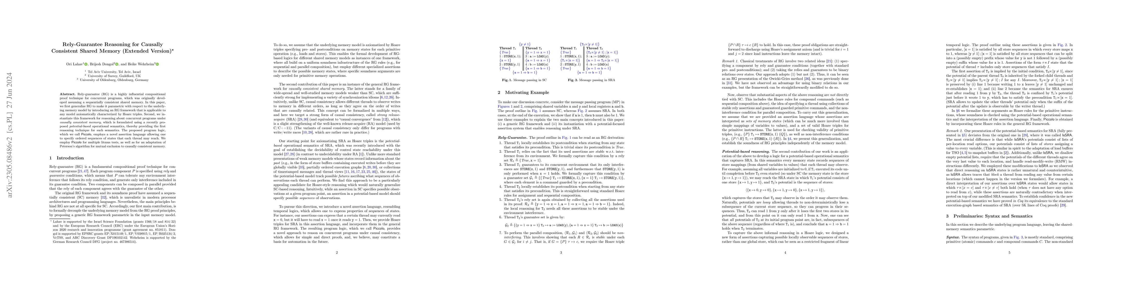Thumbnail for Rely-Guarantee Reasoning for Causally Consistent Shared Memory (Extended
  Version)