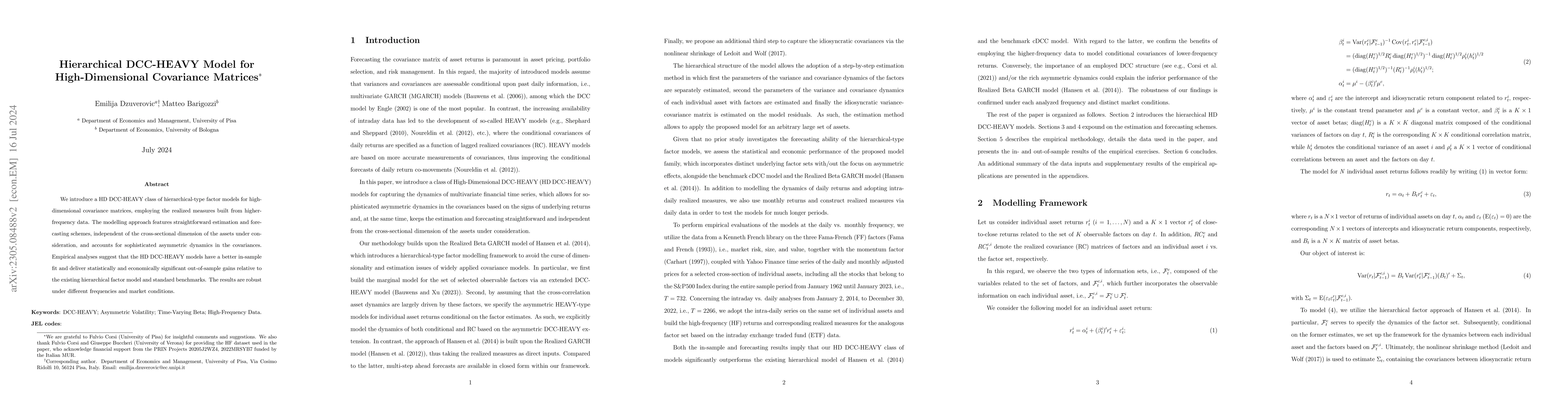 Thumbnail for Hierarchical DCC-HEAVY Model for High-Dimensional Covariance Matrices
