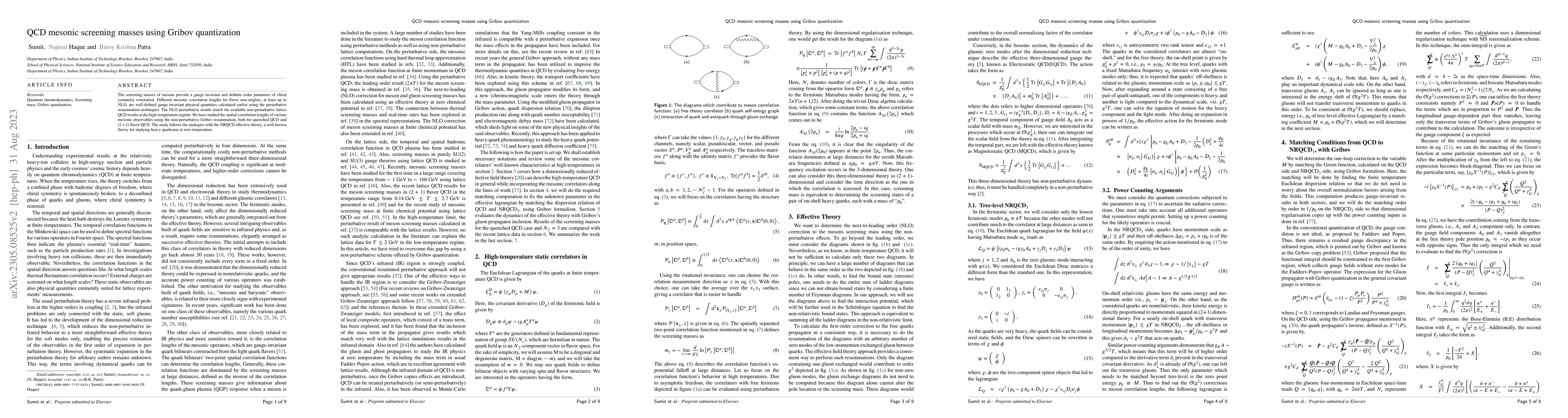 Thumbnail for QCD mesonic screening masses using Gribov quantization