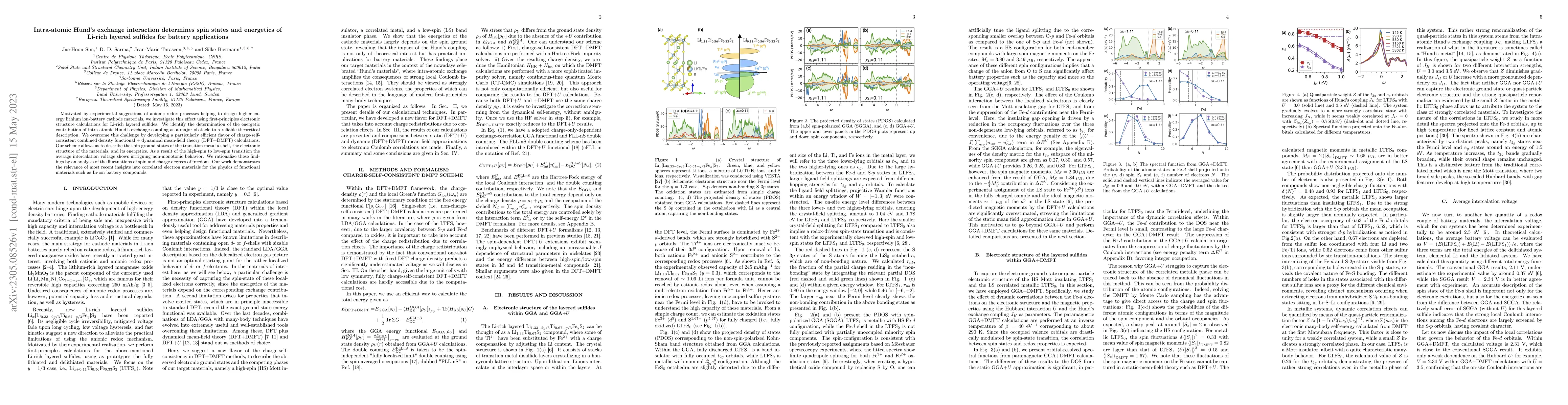 Thumbnail for Intra-atomic Hund's exchange interaction determines spin states and
  energetics of Li-rich layered sulfides for battery applications