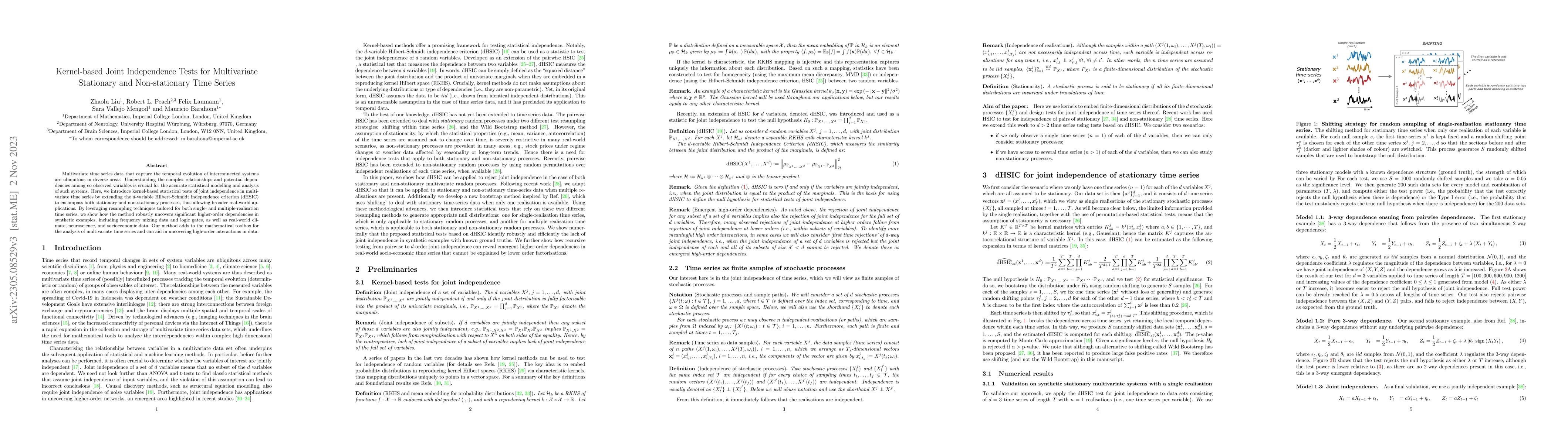 Thumbnail for Kernel-based Joint Independence Tests for Multivariate Stationary and
  Non-stationary Time Series
