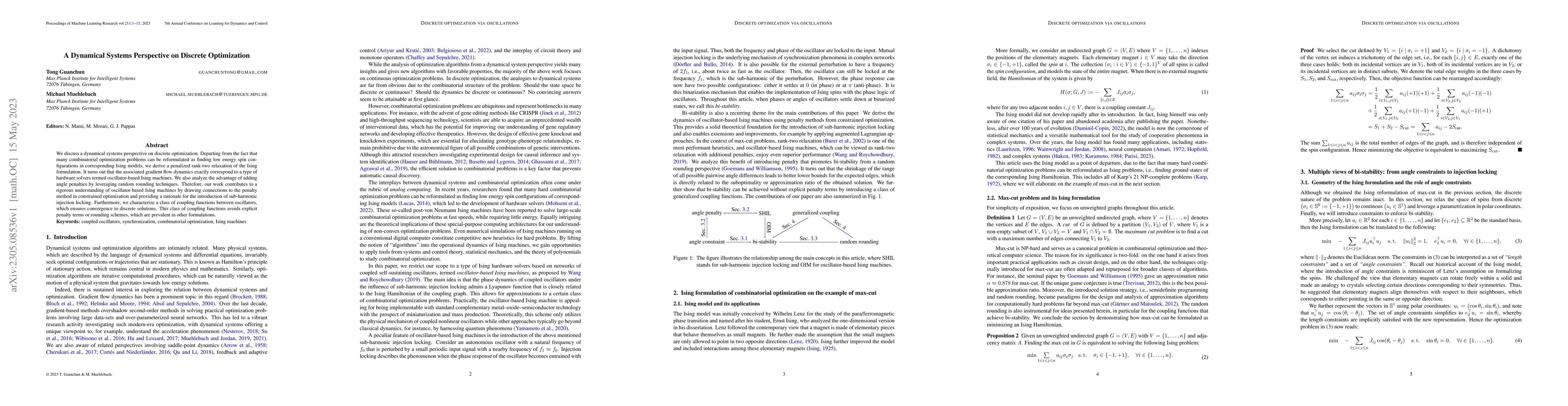 Thumbnail for A Dynamical Systems Perspective on Discrete Optimization