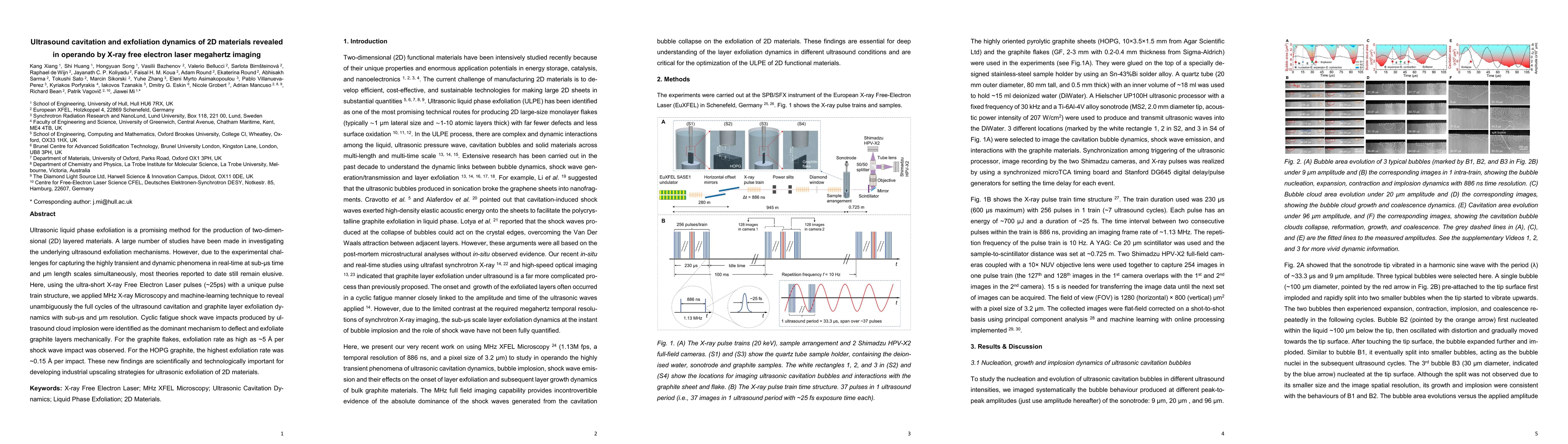 Thumbnail for Ultrasound cavitation and exfoliation dynamics of 2D materials re-vealed
  in operando by X-ray free electron laser megahertz imaging
