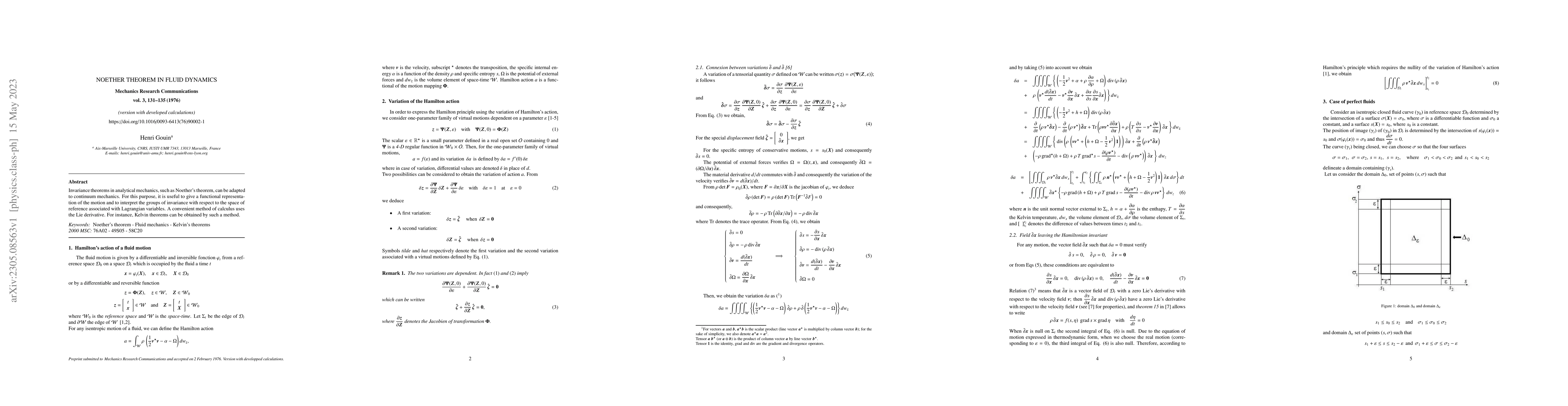 Thumbnail for Noether theorem in fluid mechanics