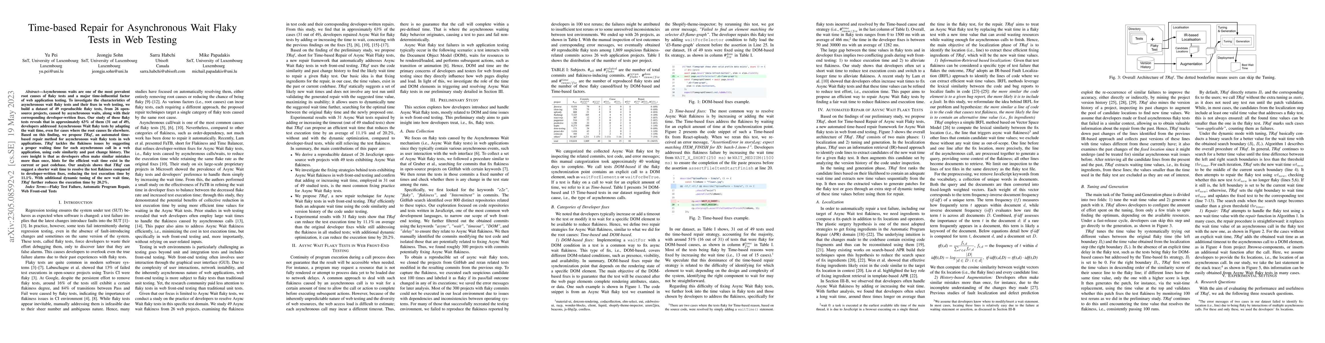 Thumbnail for Time-based Repair for Asynchronous Wait Flaky Tests in Web Testing