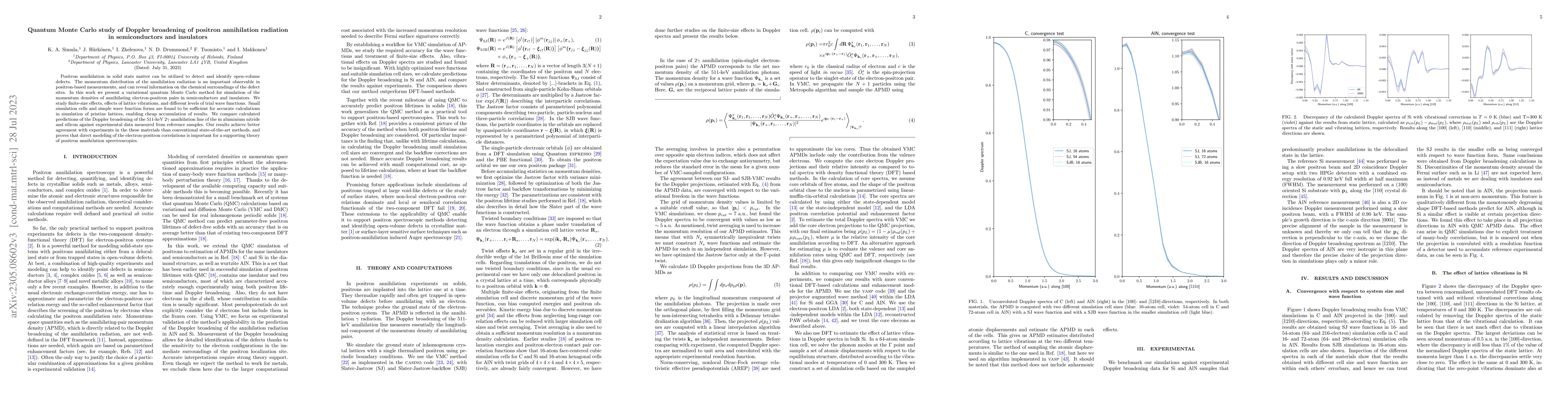 Thumbnail for Quantum Monte Carlo study of Doppler broadening of positron annihilation
  radiation in semiconductors and insulators