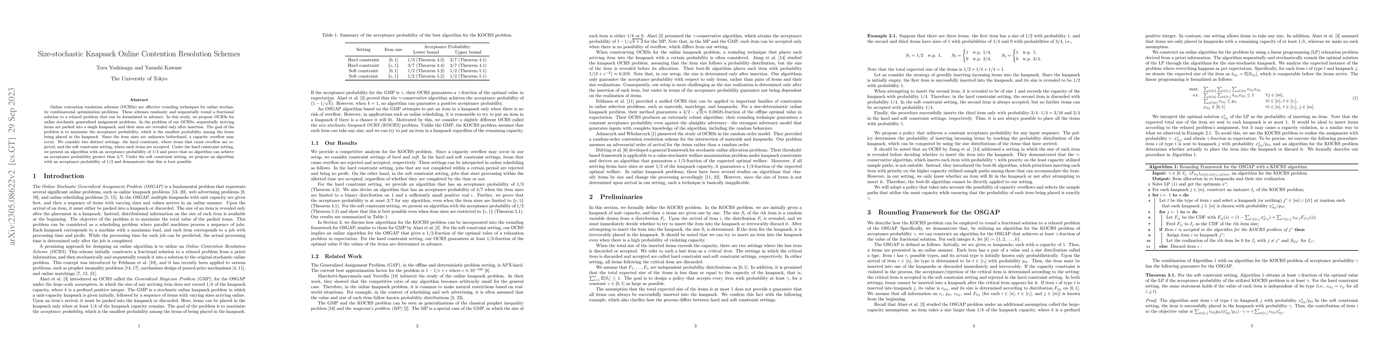 Thumbnail for Size-stochastic Knapsack Online Contention Resolution Schemes
