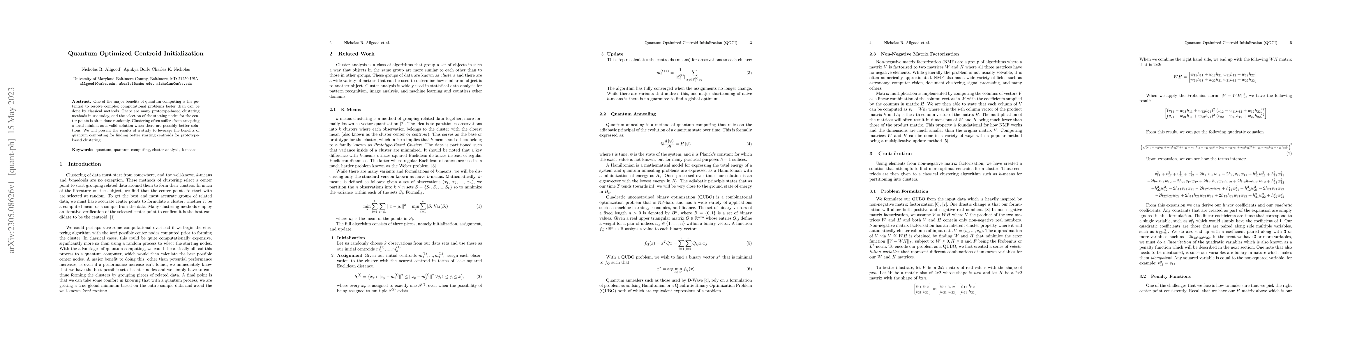 Thumbnail for Quantum Optimized Centroid Initialization