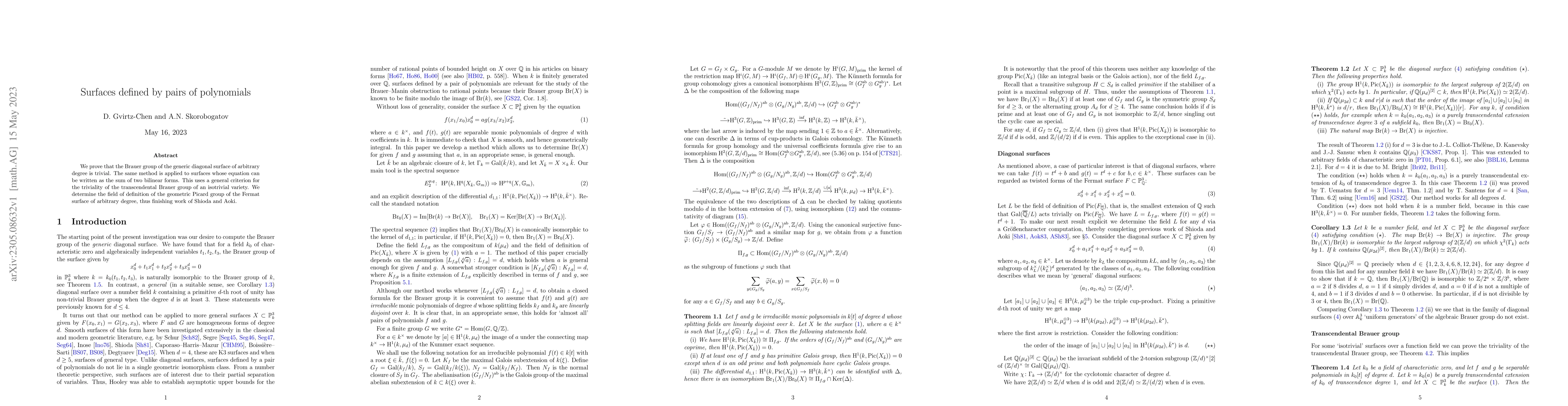 Thumbnail for Surfaces defined by pairs of polynomials