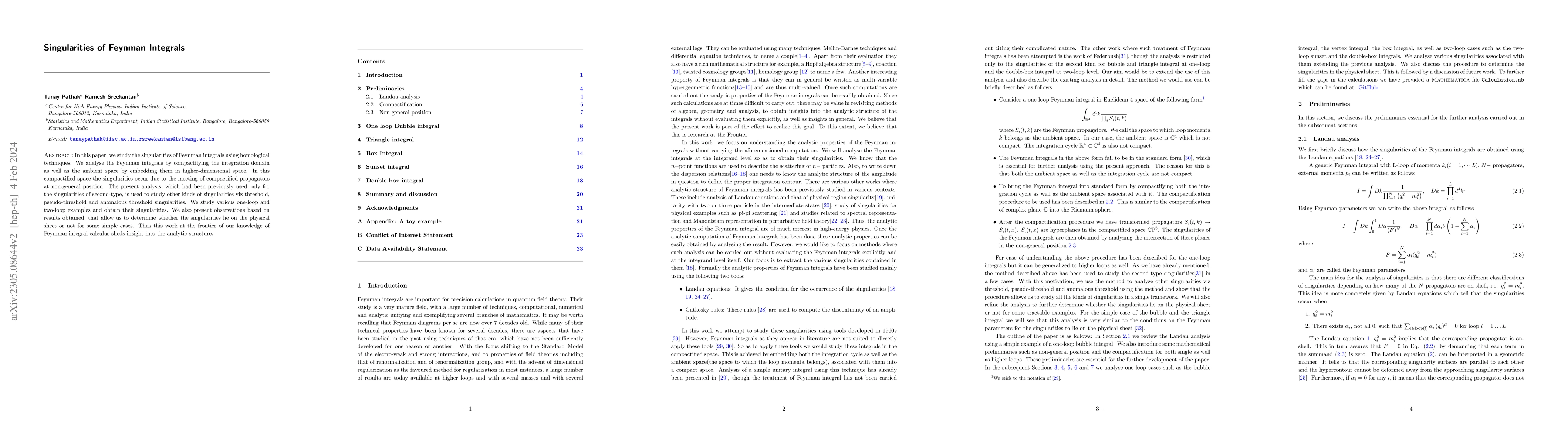 Thumbnail for Singularities of Feynman Integrals
