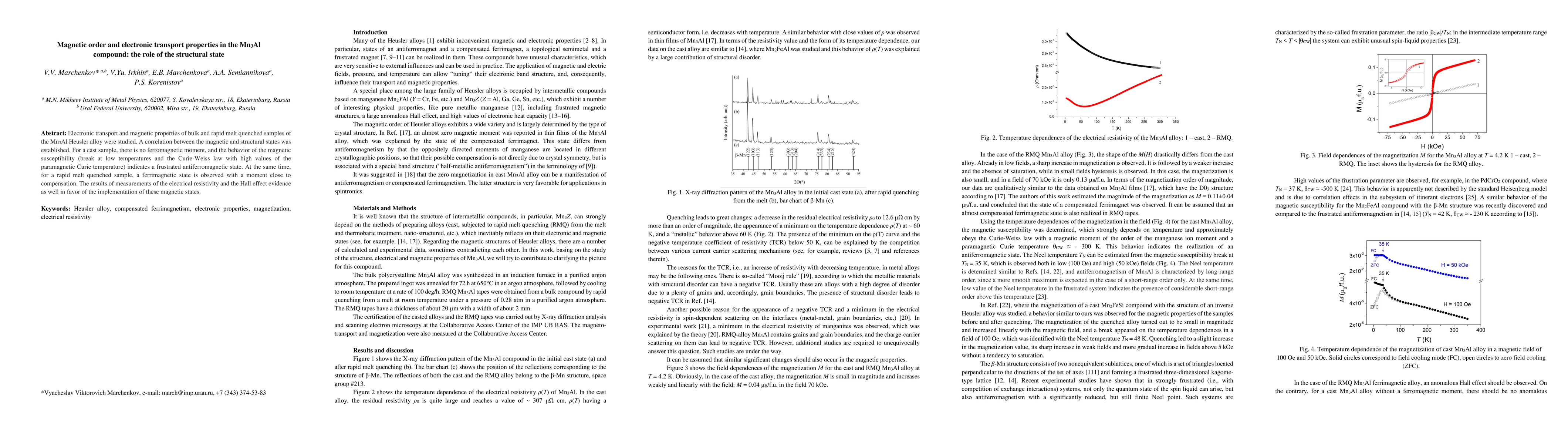 Thumbnail for Magnetic order and electronic transport properties in the Mn$_3$Al
  compound: the role of the structural state