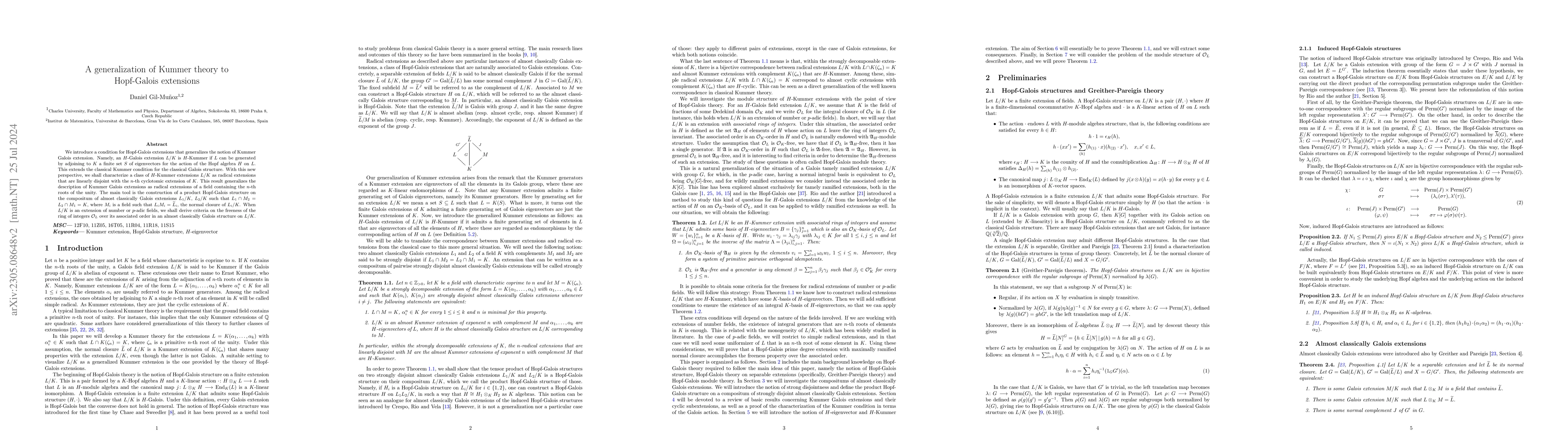 Thumbnail for A generalization of Kummer theory to Hopf-Galois extensions