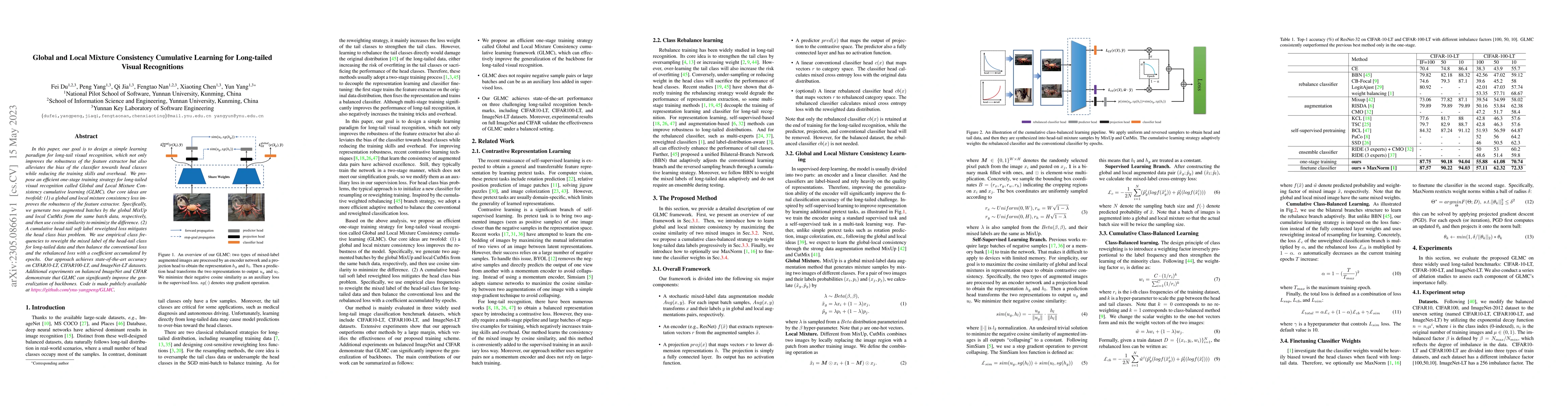 Thumbnail for Global and Local Mixture Consistency Cumulative Learning for Long-tailed
  Visual Recognitions