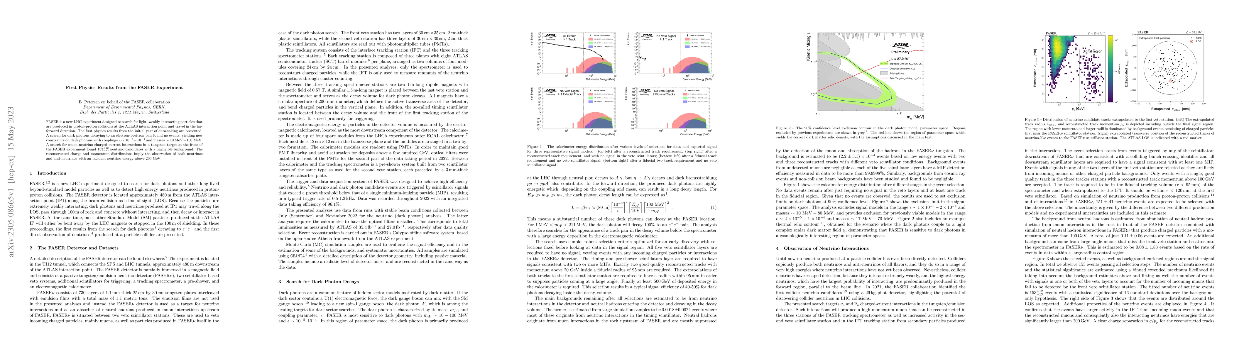Thumbnail for First Physics Results from the FASER Experiment