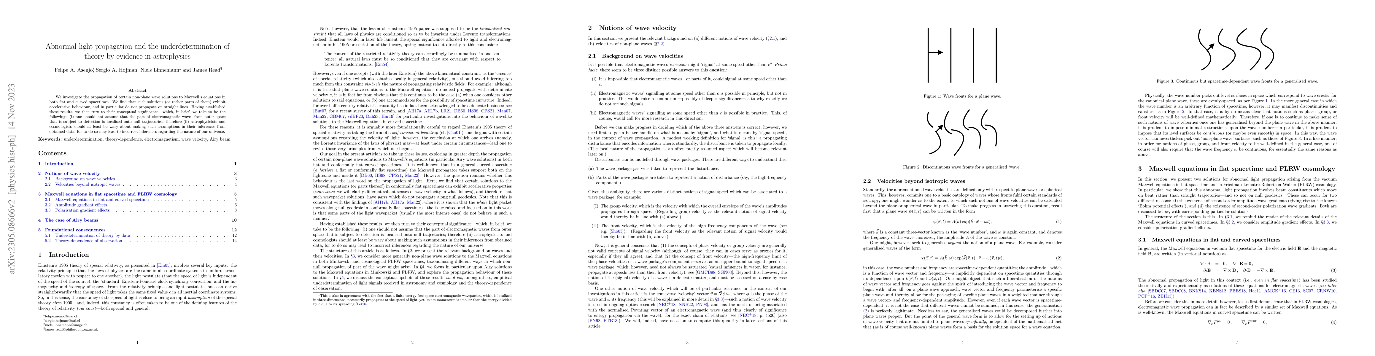 Thumbnail for Abnormal light propagation and the underdetermination of theory by
  evidence in astrophysics