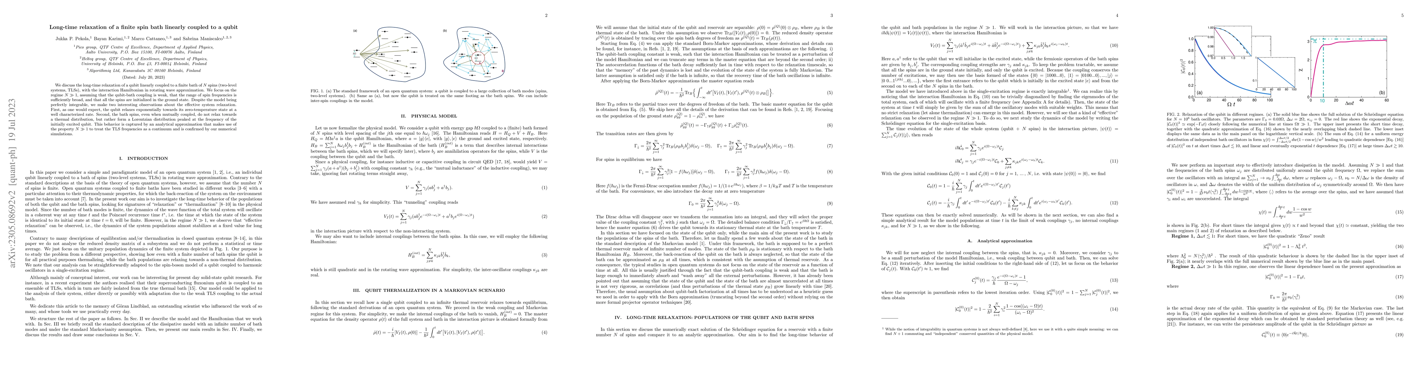 Thumbnail for Long-time relaxation of a finite spin bath linearly coupled to a qubit