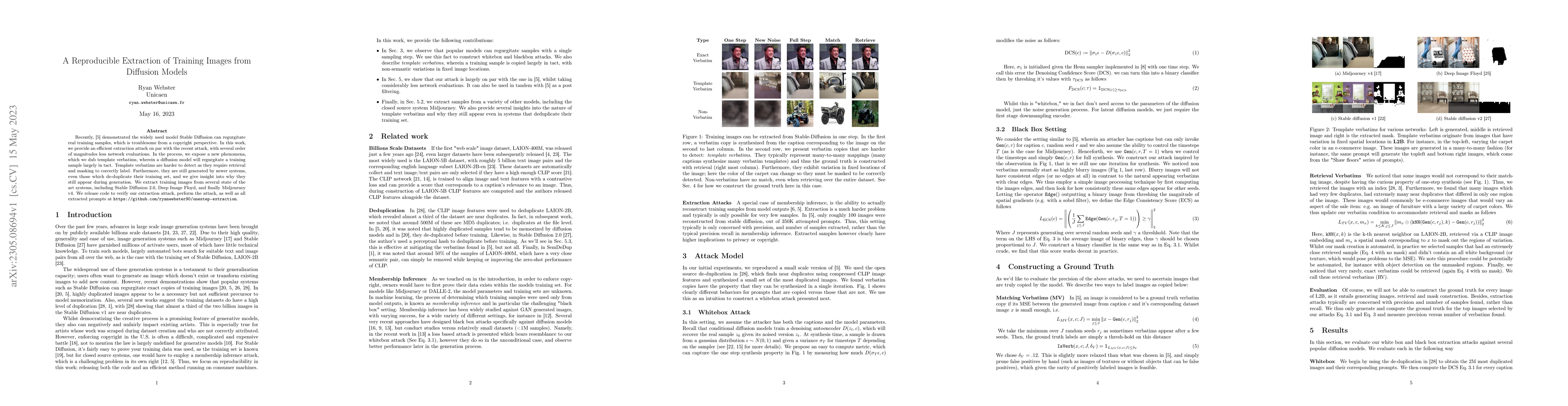 Thumbnail for A Reproducible Extraction of Training Images from Diffusion Models