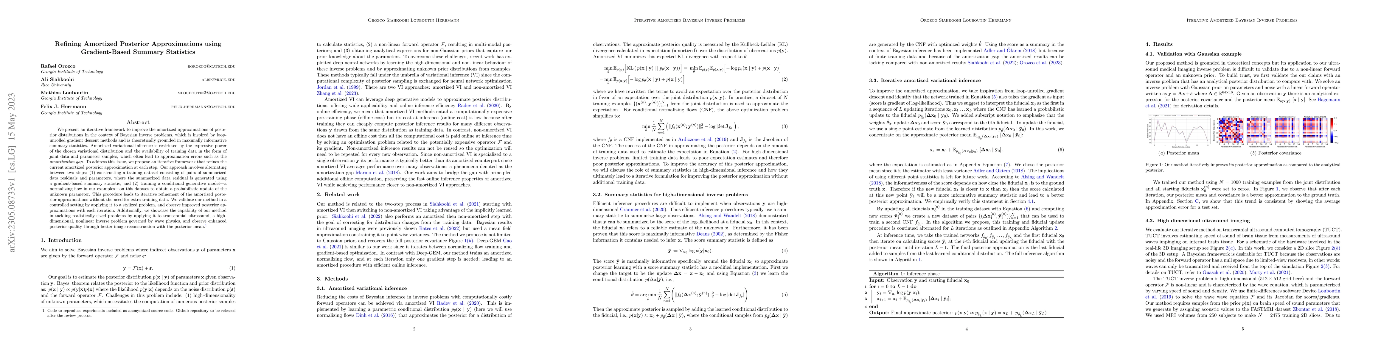Thumbnail for Refining Amortized Posterior Approximations using Gradient-Based Summary
  Statistics