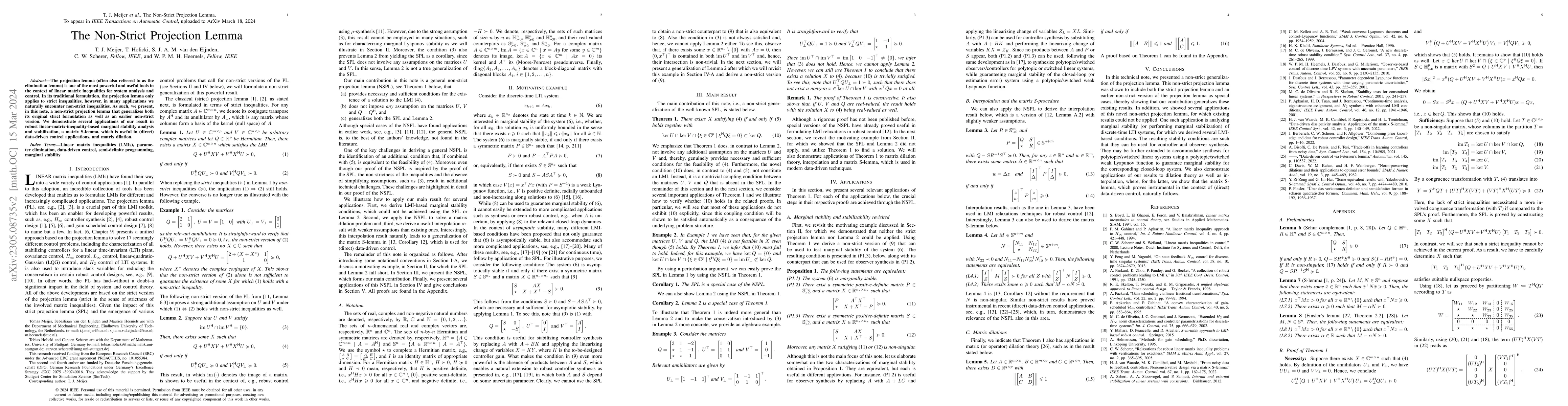 Thumbnail for The Non-Strict Projection Lemma