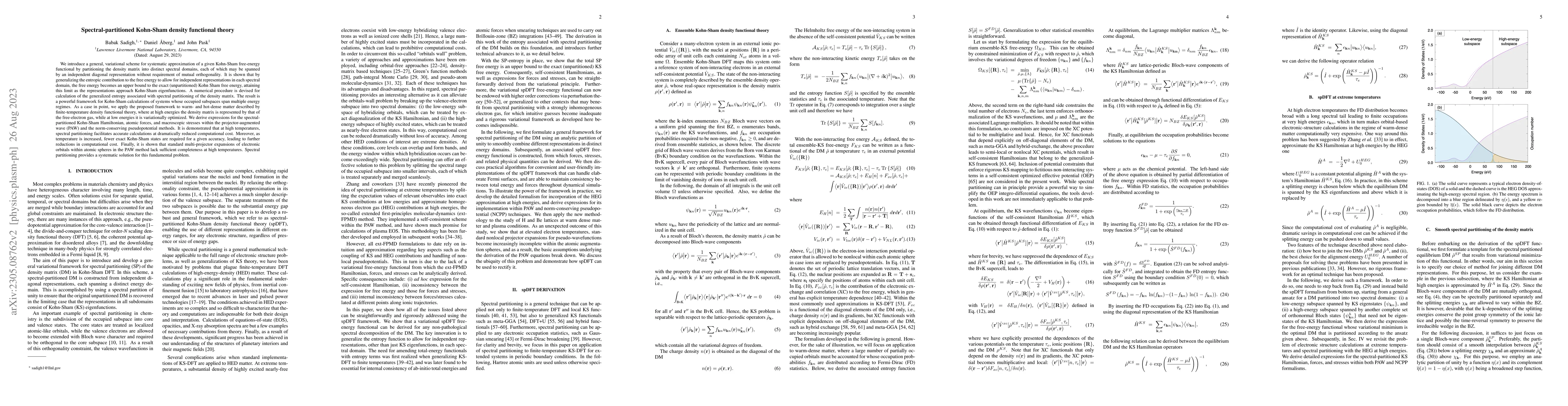 Thumbnail for Spectral-partitioned Kohn-Sham density functional theory