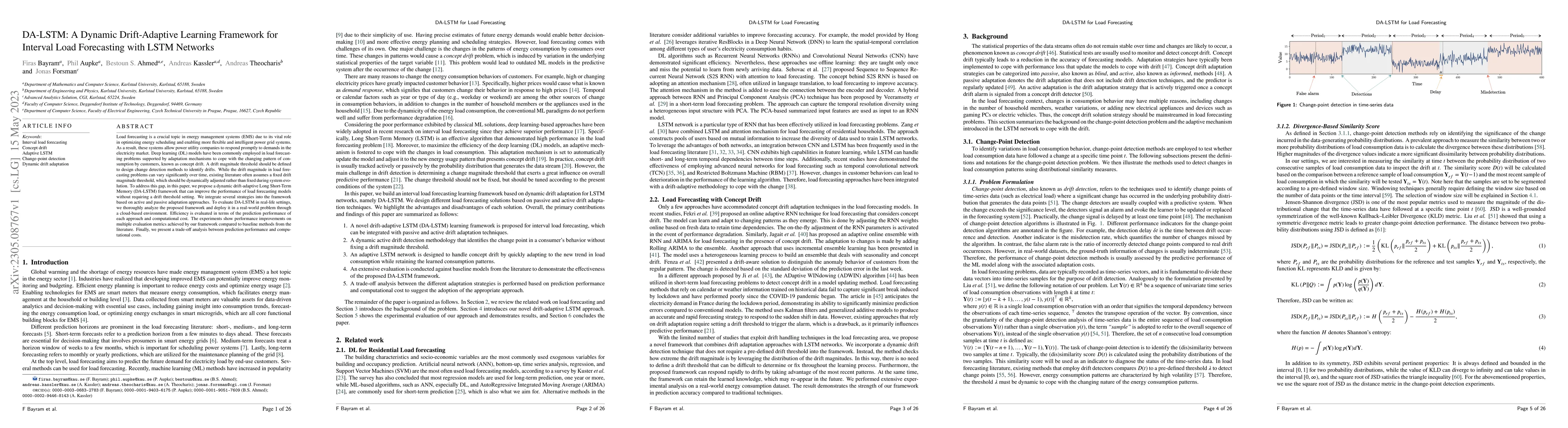 Thumbnail for DA-LSTM: A Dynamic Drift-Adaptive Learning Framework for Interval Load
  Forecasting with LSTM Networks