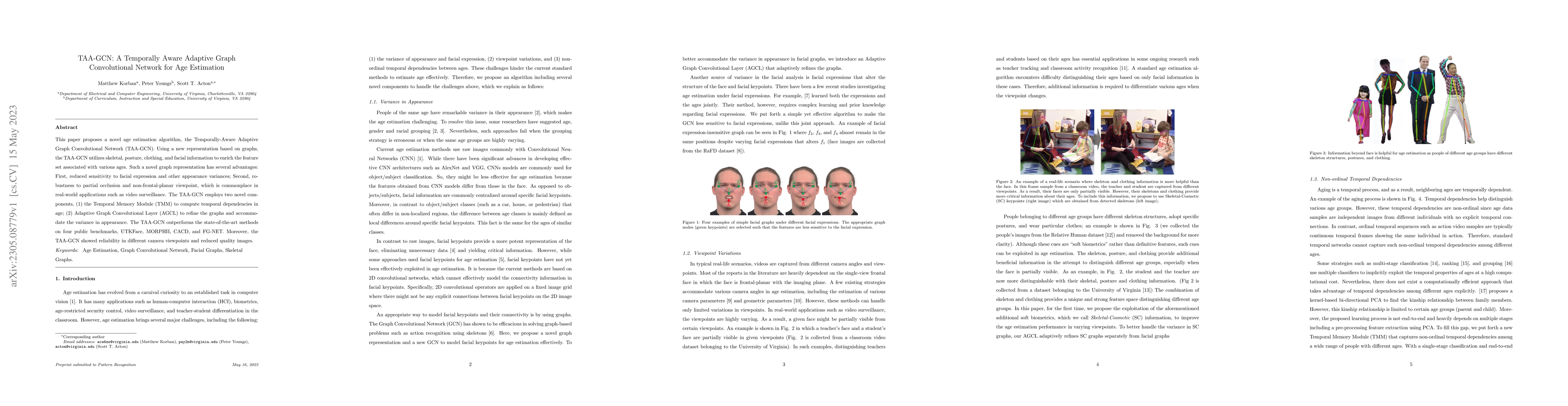 Thumbnail for TAA-GCN: A Temporally Aware Adaptive Graph Convolutional Network for Age
  Estimation
