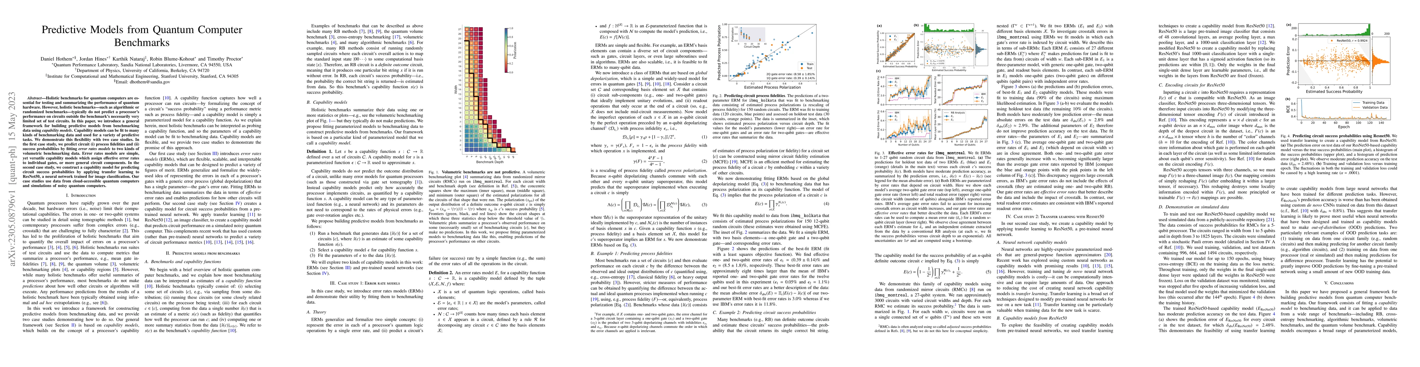 Thumbnail for Predictive Models from Quantum Computer Benchmarks