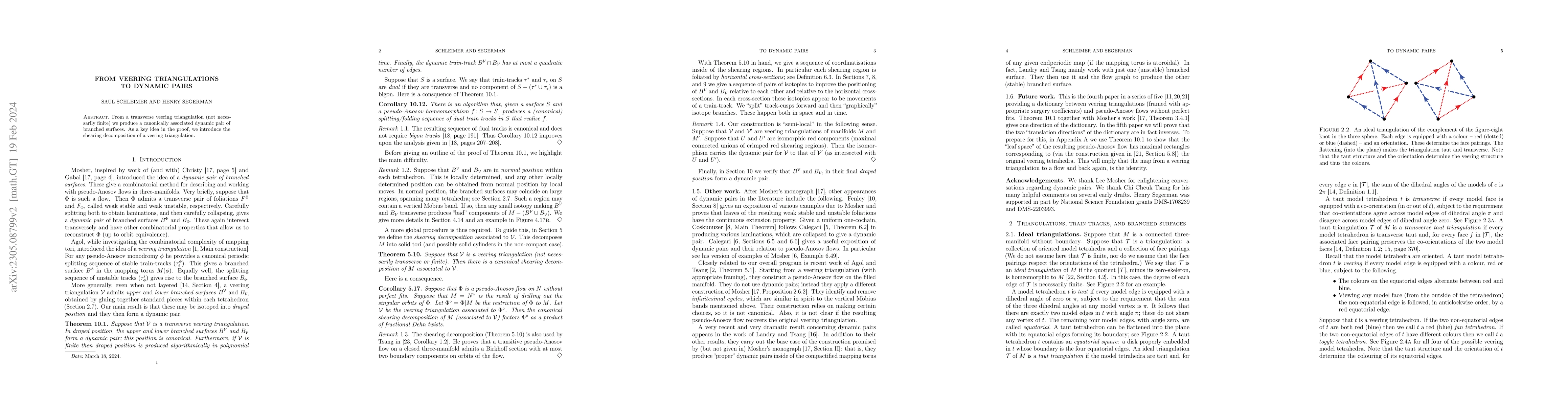 Thumbnail for From veering triangulations to dynamic pairs