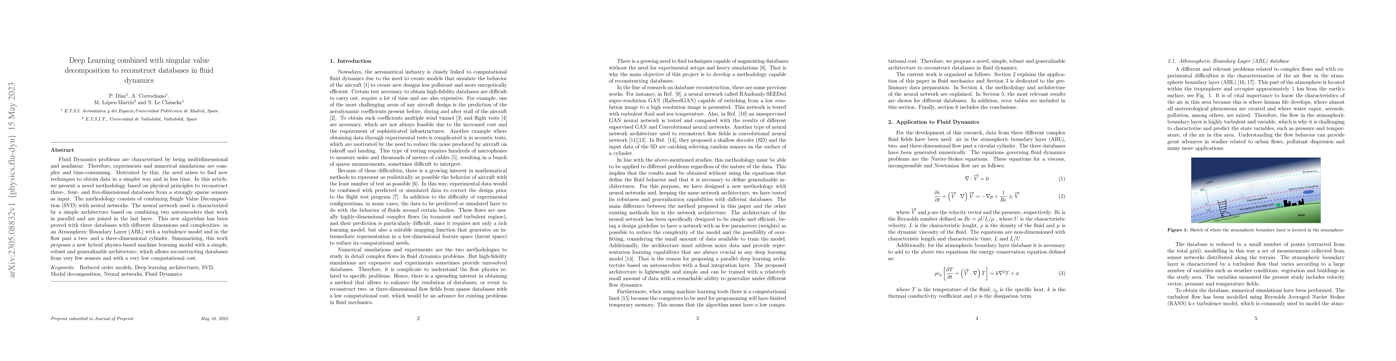 Thumbnail for Deep Learning combined with singular value decomposition to reconstruct
  databases in fluid dynamics