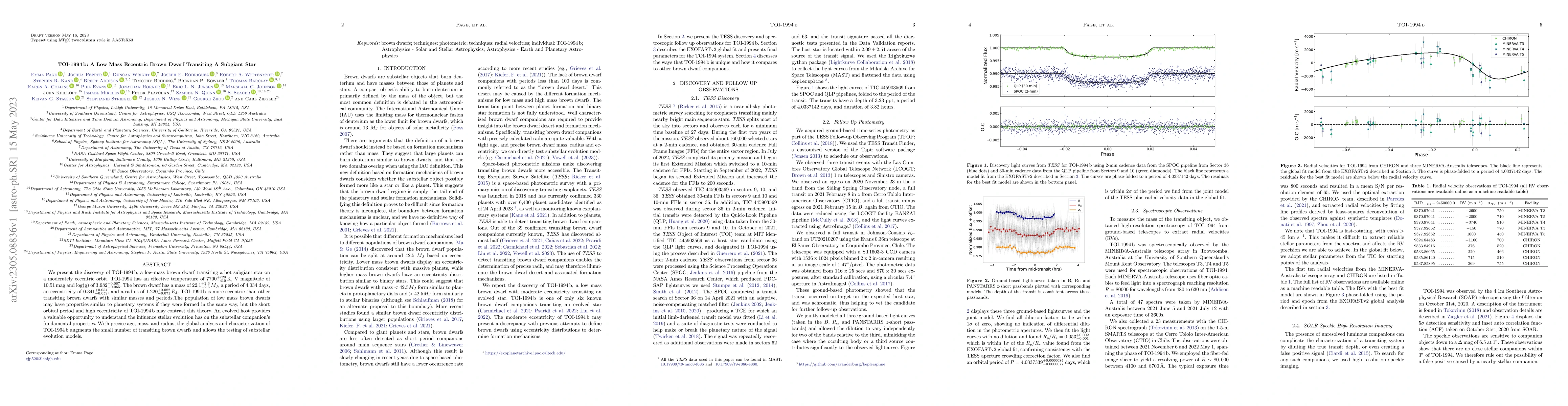 Thumbnail for TOI-1994b: A Low Mass Eccentric Brown Dwarf Transiting A Subgiant Star