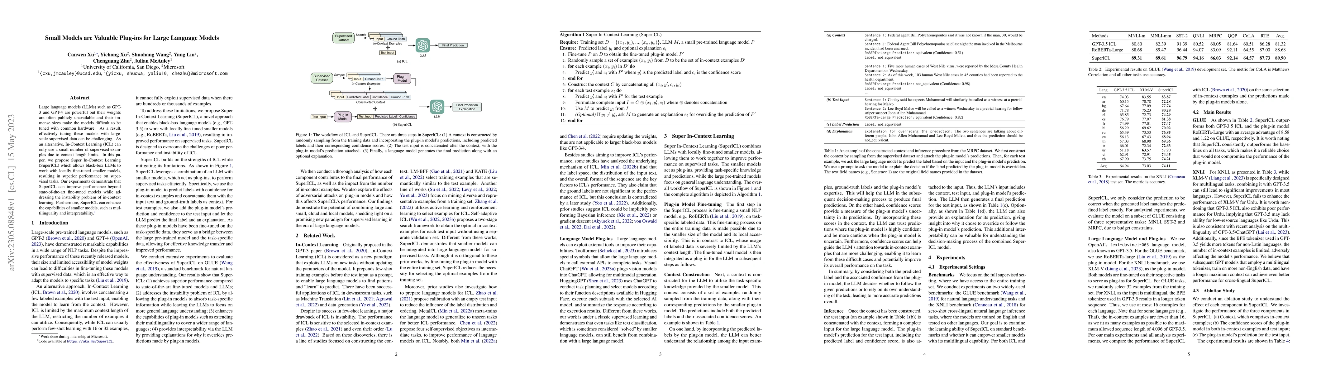 Thumbnail for Small Models are Valuable Plug-ins for Large Language Models