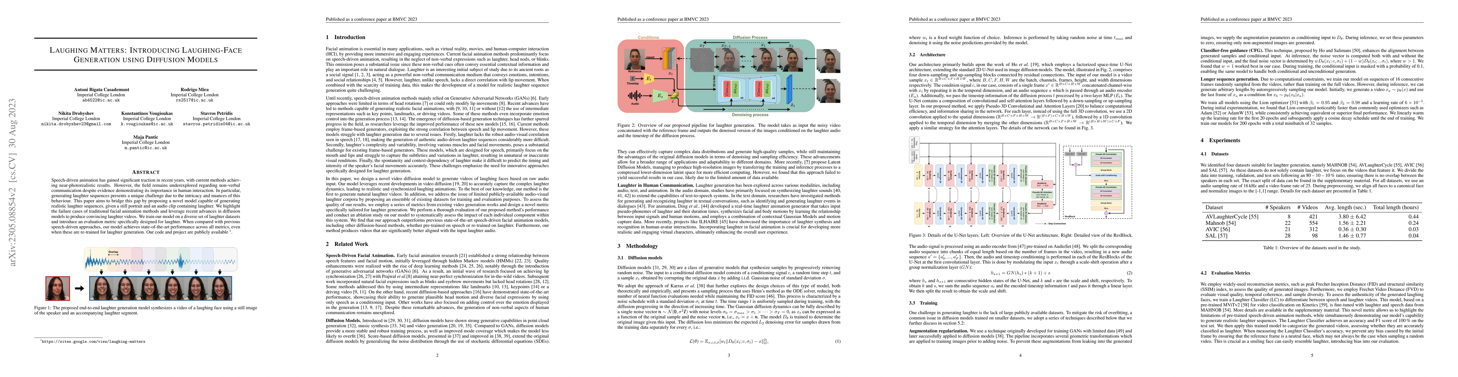 Thumbnail for Laughing Matters: Introducing Laughing-Face Generation using Diffusion
  Models