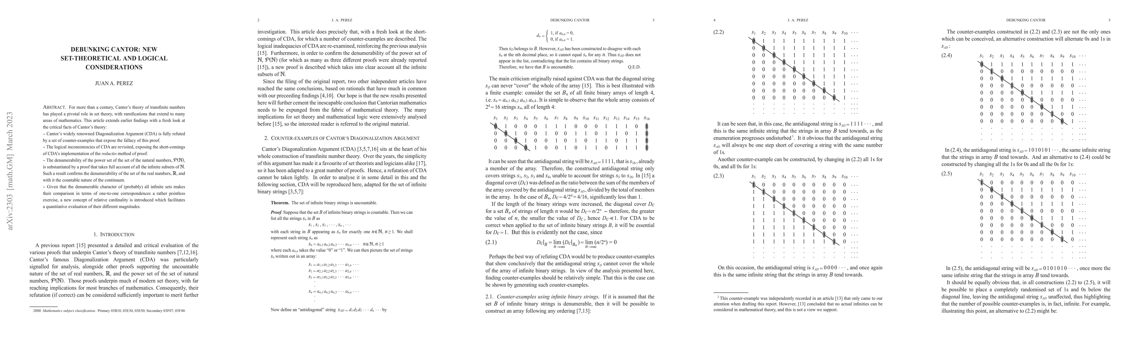 Thumbnail for Debunking Cantor: New Set-Theoretical and Logical Considerations