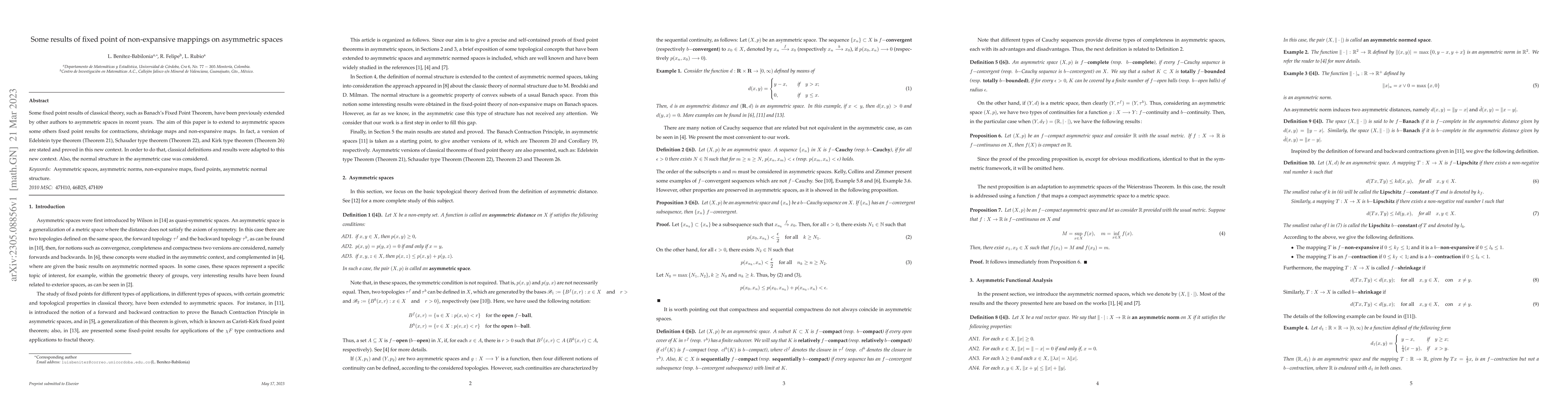 Thumbnail for Some results of fixed point of non-expansive mappings on asymmetric
  spaces