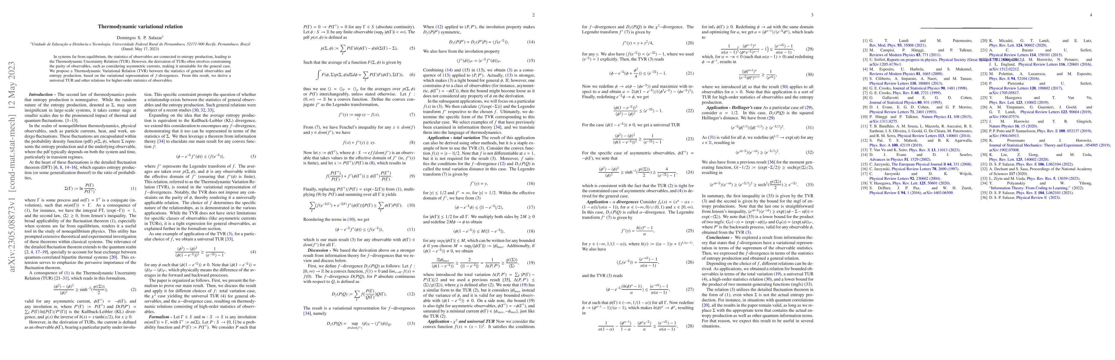 Thumbnail for Thermodynamic variational relation