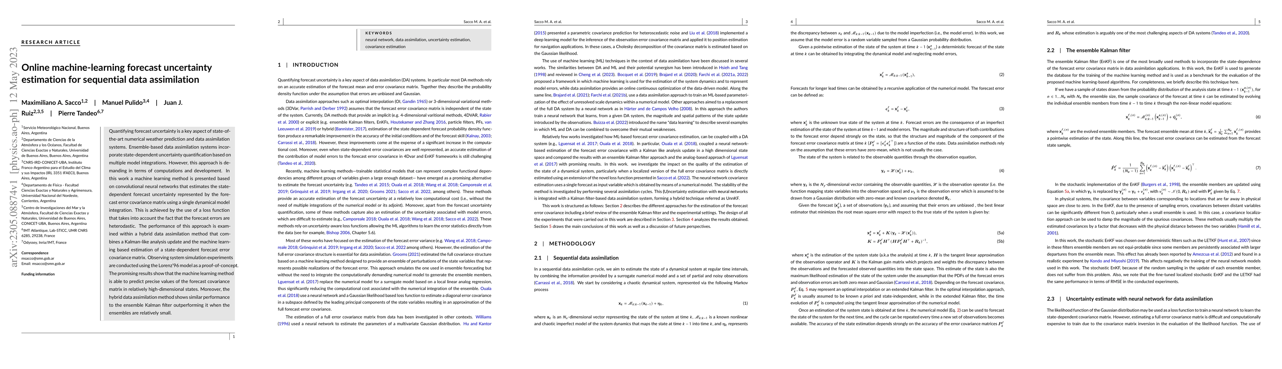 Thumbnail for Online machine-learning forecast uncertainty estimation for sequential
  data assimilation