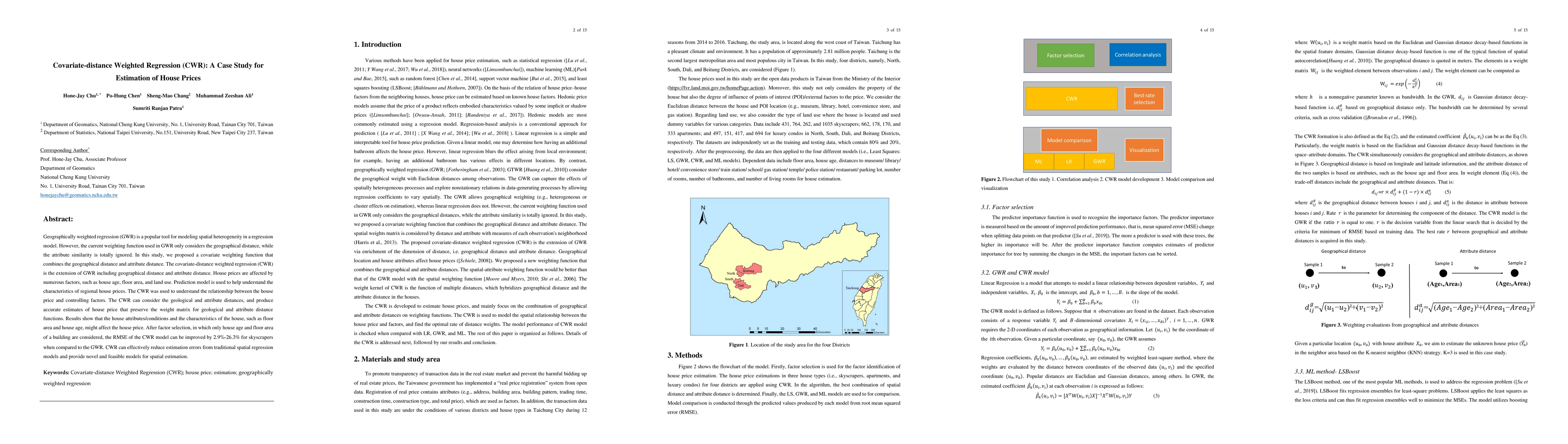 Thumbnail for Covariate-distance Weighted Regression (CWR): A Case Study for
  Estimation of House Prices